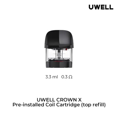 Uwell Crown X Replacement Pods 2/PK - 0.3 Ohm - Empty Pods