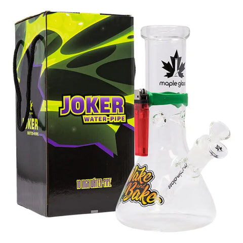 Wake and Bake 10 Inches Joker Series Glass Bong By Maple Glass - Bongs