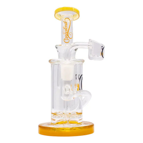 Yellow Cannatonik Mini Recycler Glass Dab Rig - Bongs