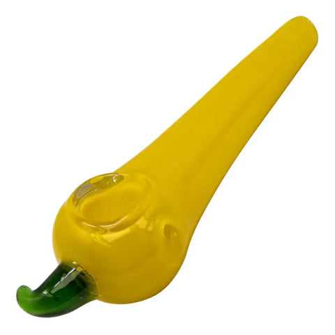 Yellow Chilly Glass Pipe 5 Inches - Pipes